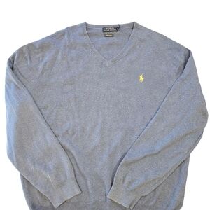 Polo by Ralph Lauren Blue V-Neck Sweater XL